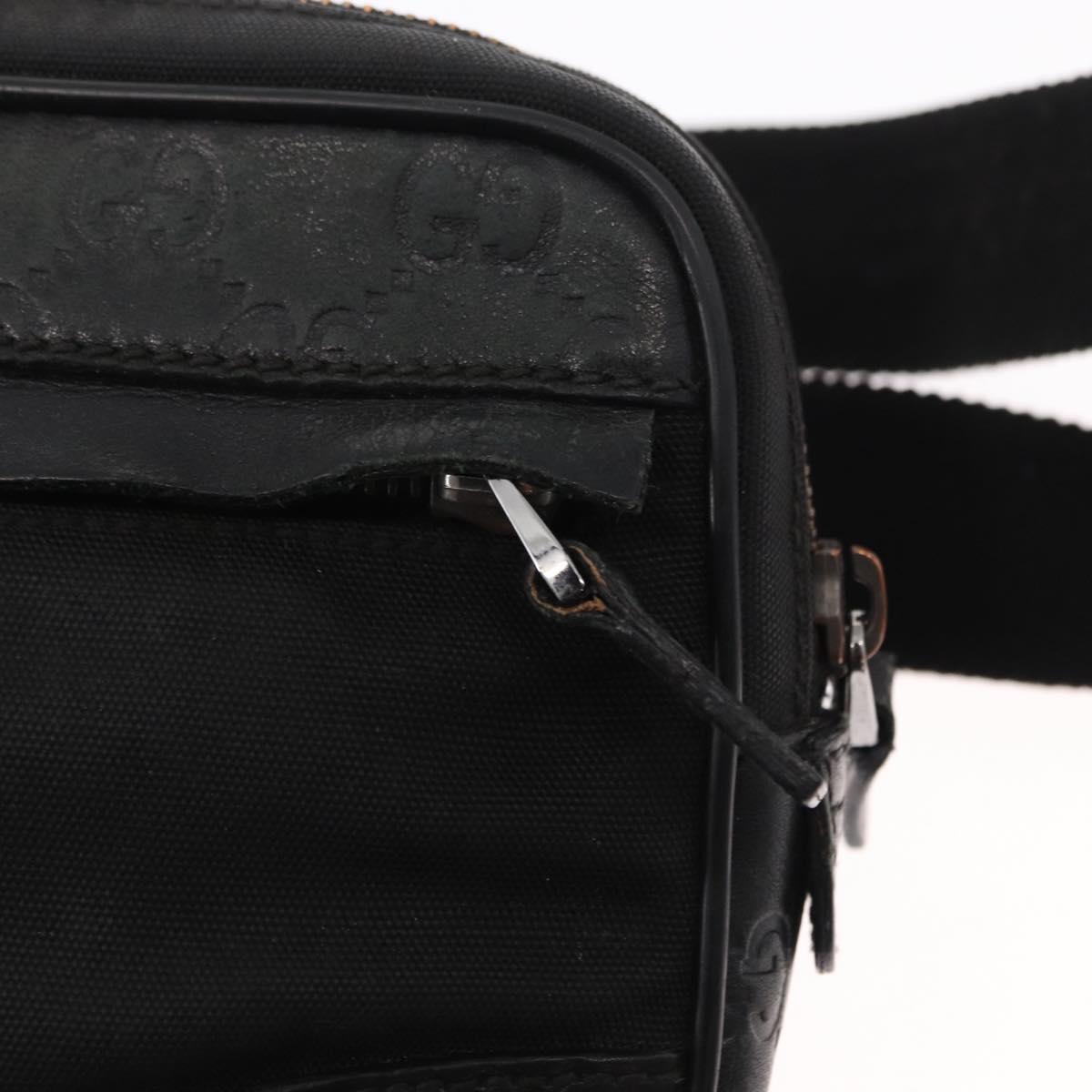 GUCCI Guccissima Waist bag Nylon Black 162417 Auth 155211