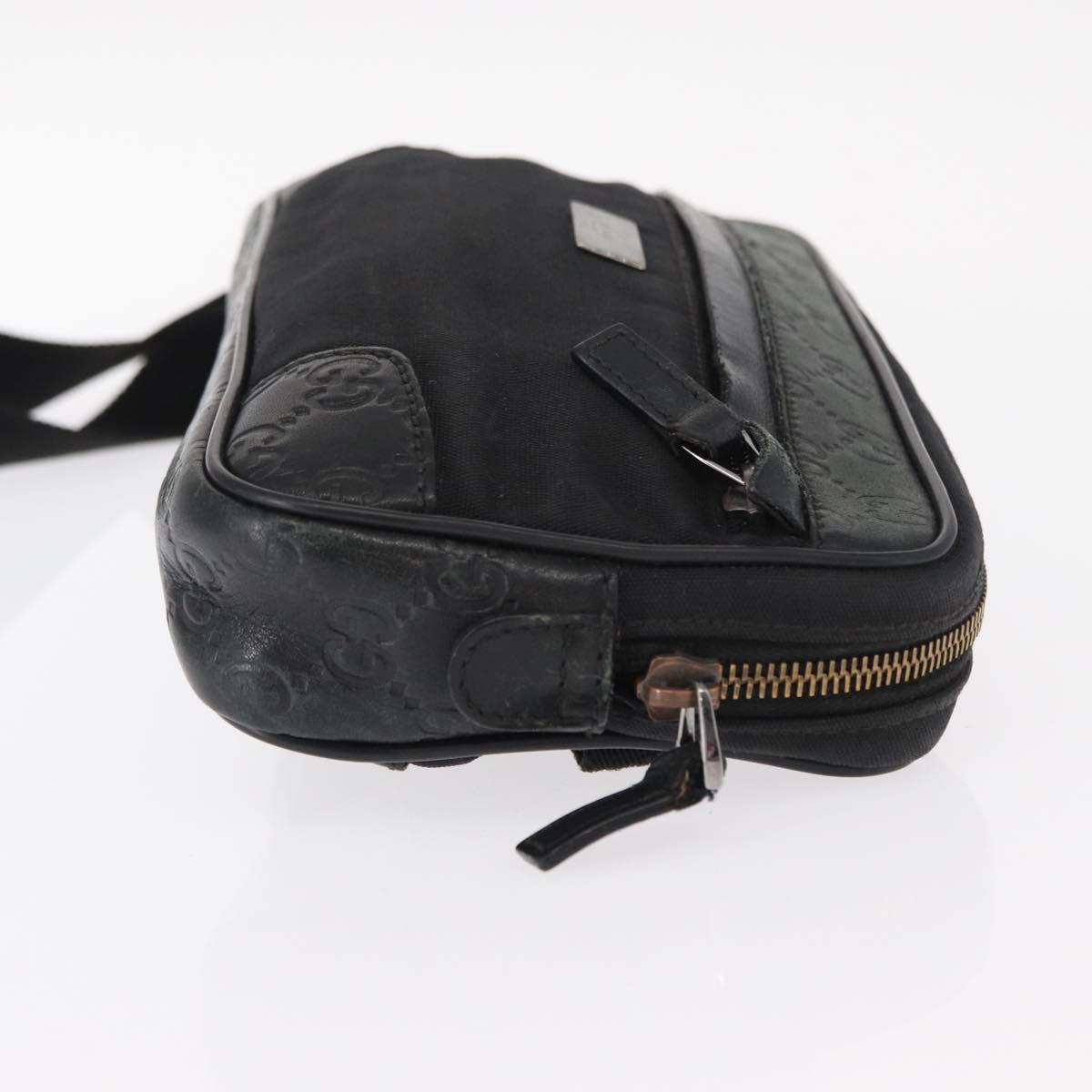 GUCCI Guccissima Waist bag Nylon Black 162417 Auth 155211