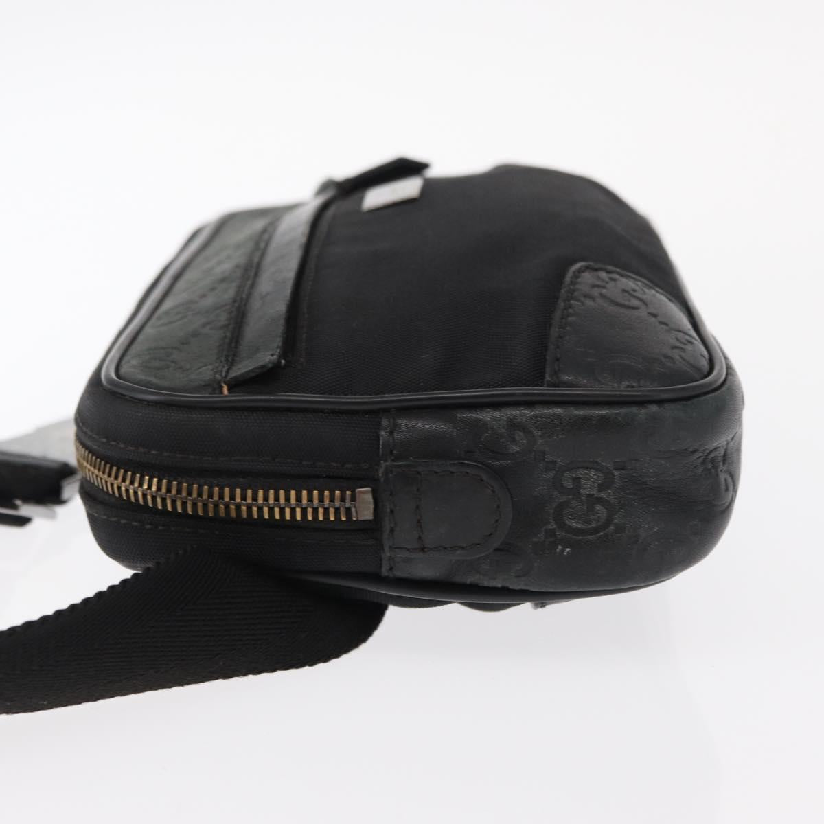 GUCCI Guccissima Waist bag Nylon Black 162417 Auth 155211