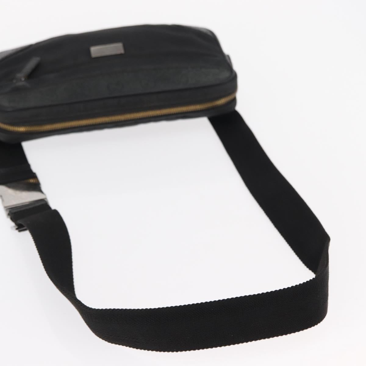 GUCCI Guccissima Waist bag Nylon Black 162417 Auth 155211