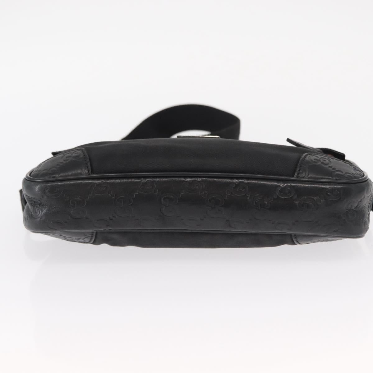 GUCCI Guccissima Waist bag Nylon Black 162417 Auth 155211