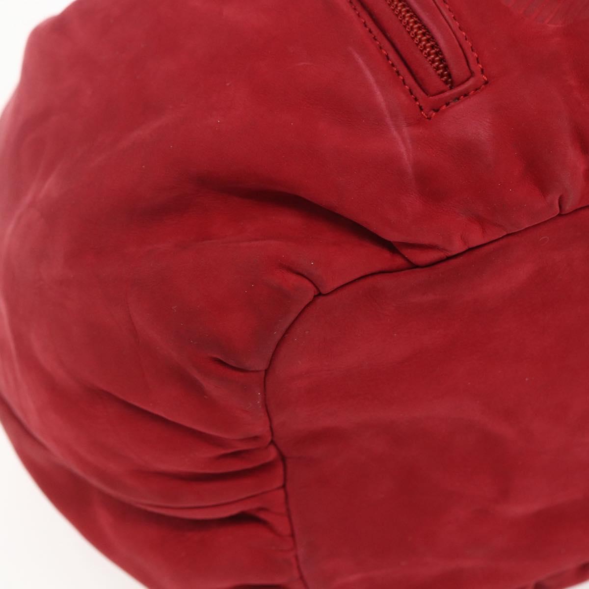 LOEWE Shoulder Bag Suede Red Auth 155213