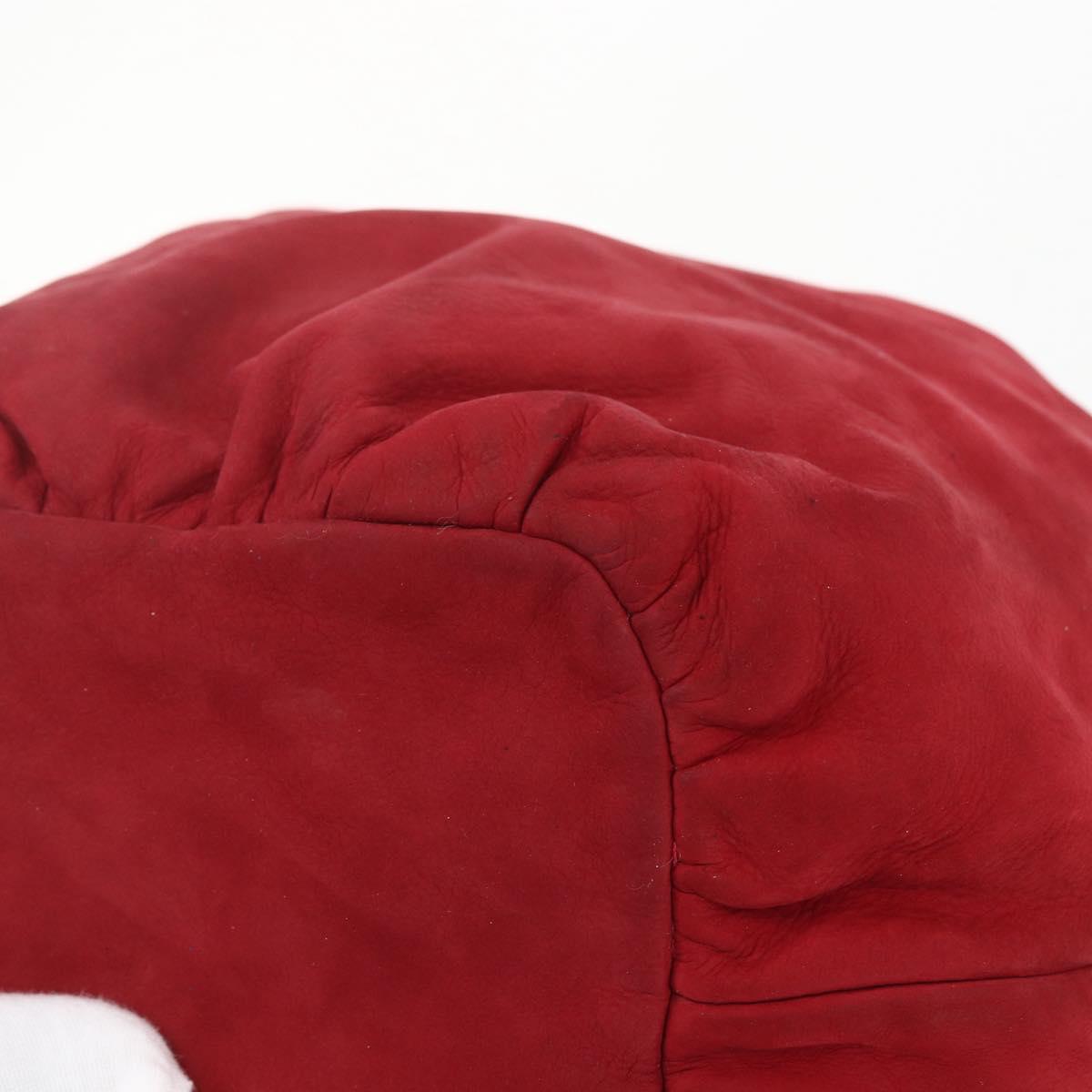 LOEWE Shoulder Bag Suede Red Auth 155213