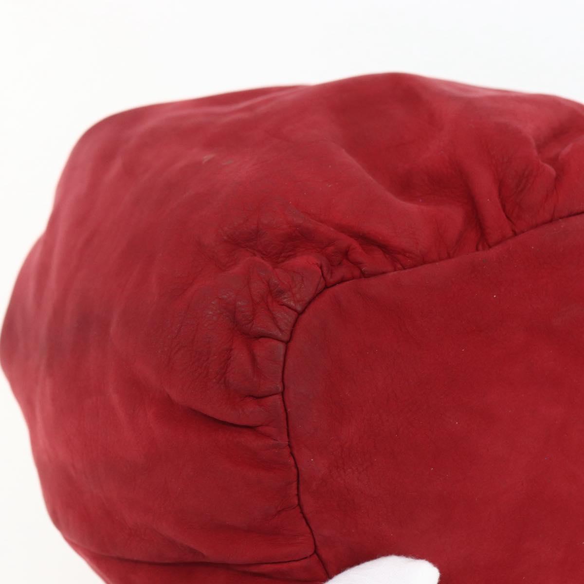 LOEWE Shoulder Bag Suede Red Auth 155213