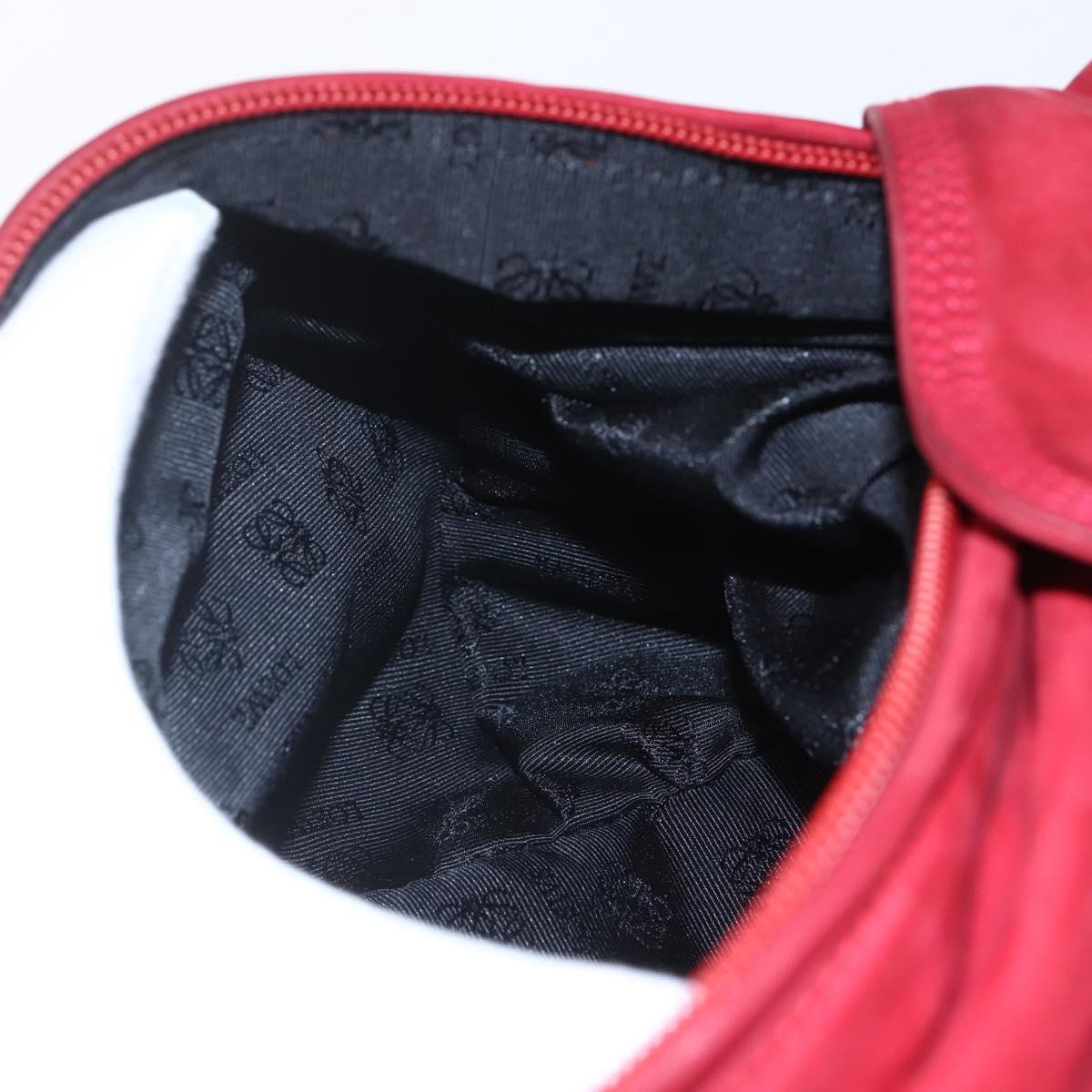 LOEWE Shoulder Bag Suede Red Auth 155213