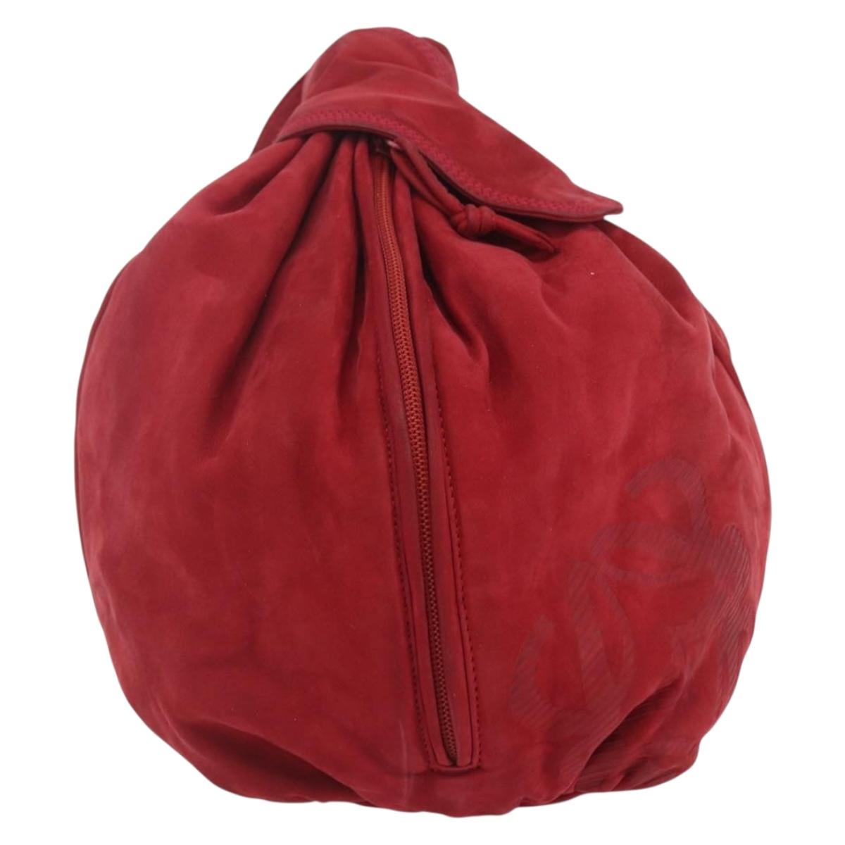 LOEWE Shoulder Bag Suede Red Auth 155213