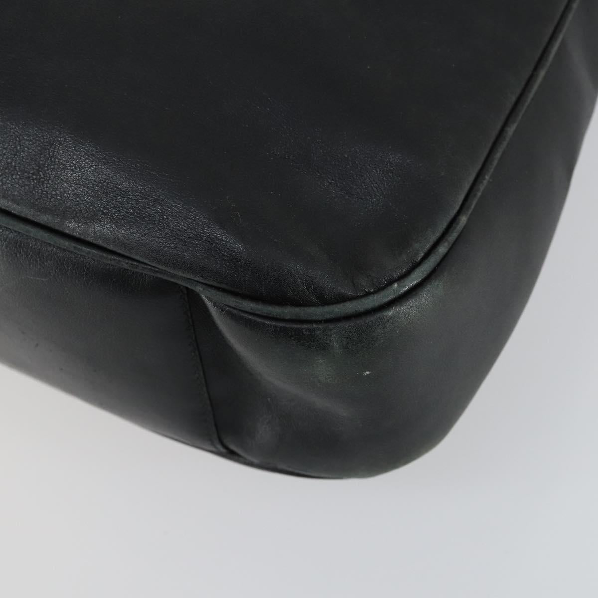 GUCCI Bamboo Hand Bag Leather 2way Black Gold 001 2854 1577 Auth 155217