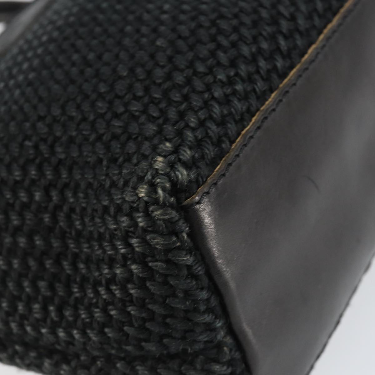 BOTTEGA VENETA Hand Bag Canvas Black Auth 155219