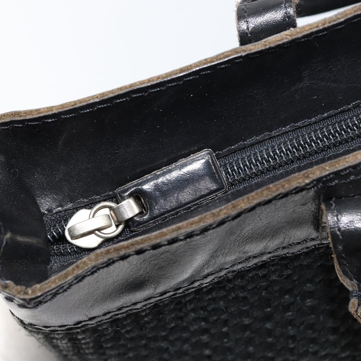 BOTTEGA VENETA Hand Bag Canvas Black Auth 155219