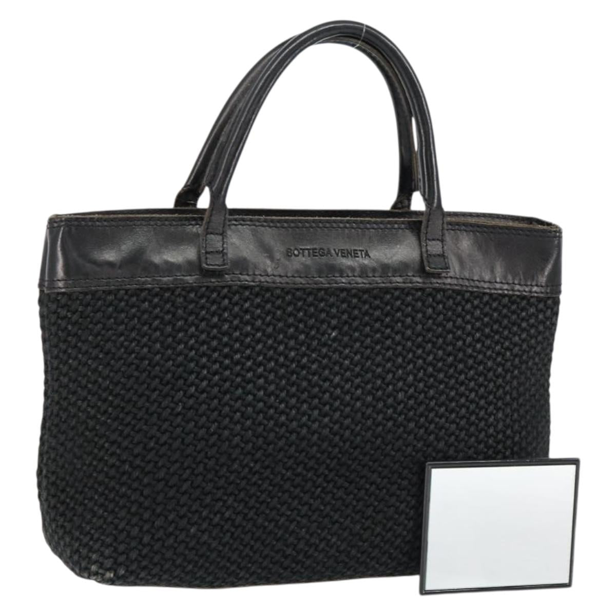 BOTTEGA VENETA Hand Bag Canvas Black Auth 155219