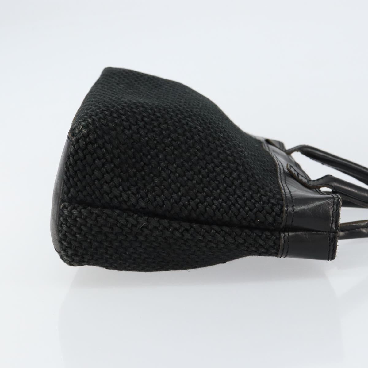 BOTTEGA VENETA Hand Bag Canvas Black Auth 155219