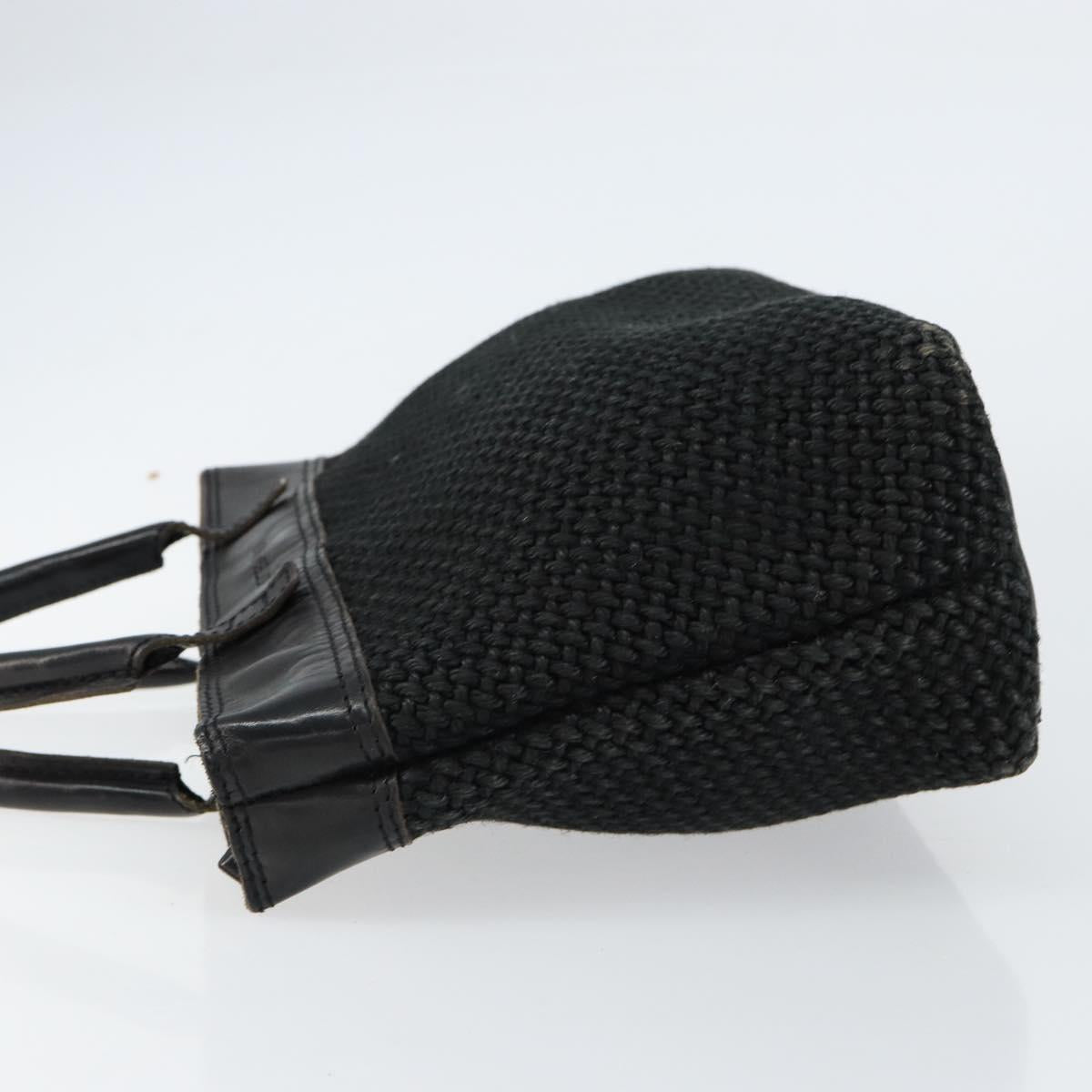 BOTTEGA VENETA Hand Bag Canvas Black Auth 155219