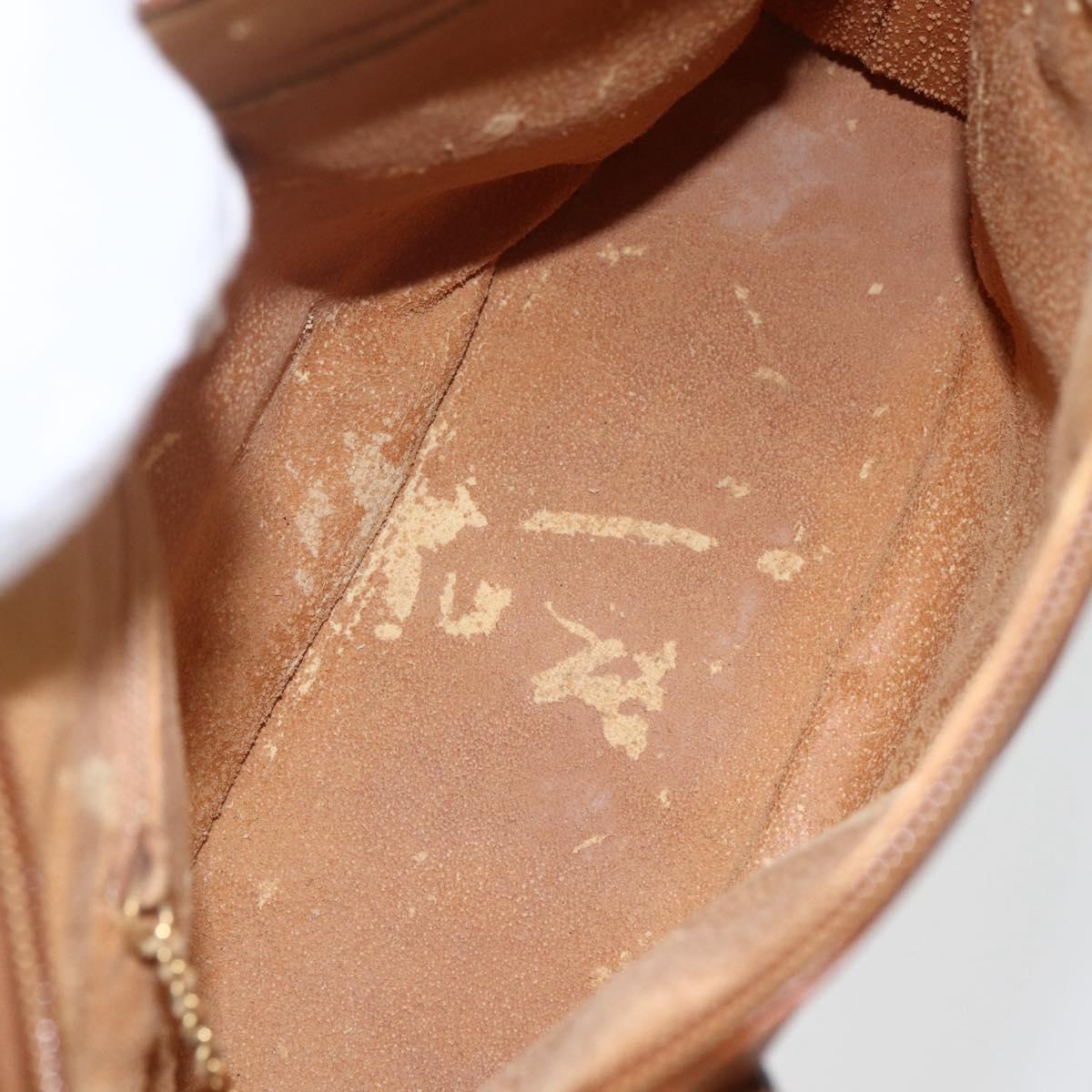 GUCCI Bamboo Hand Bag Leather 2way Brown Gold 000 1274 0290 Auth 155221