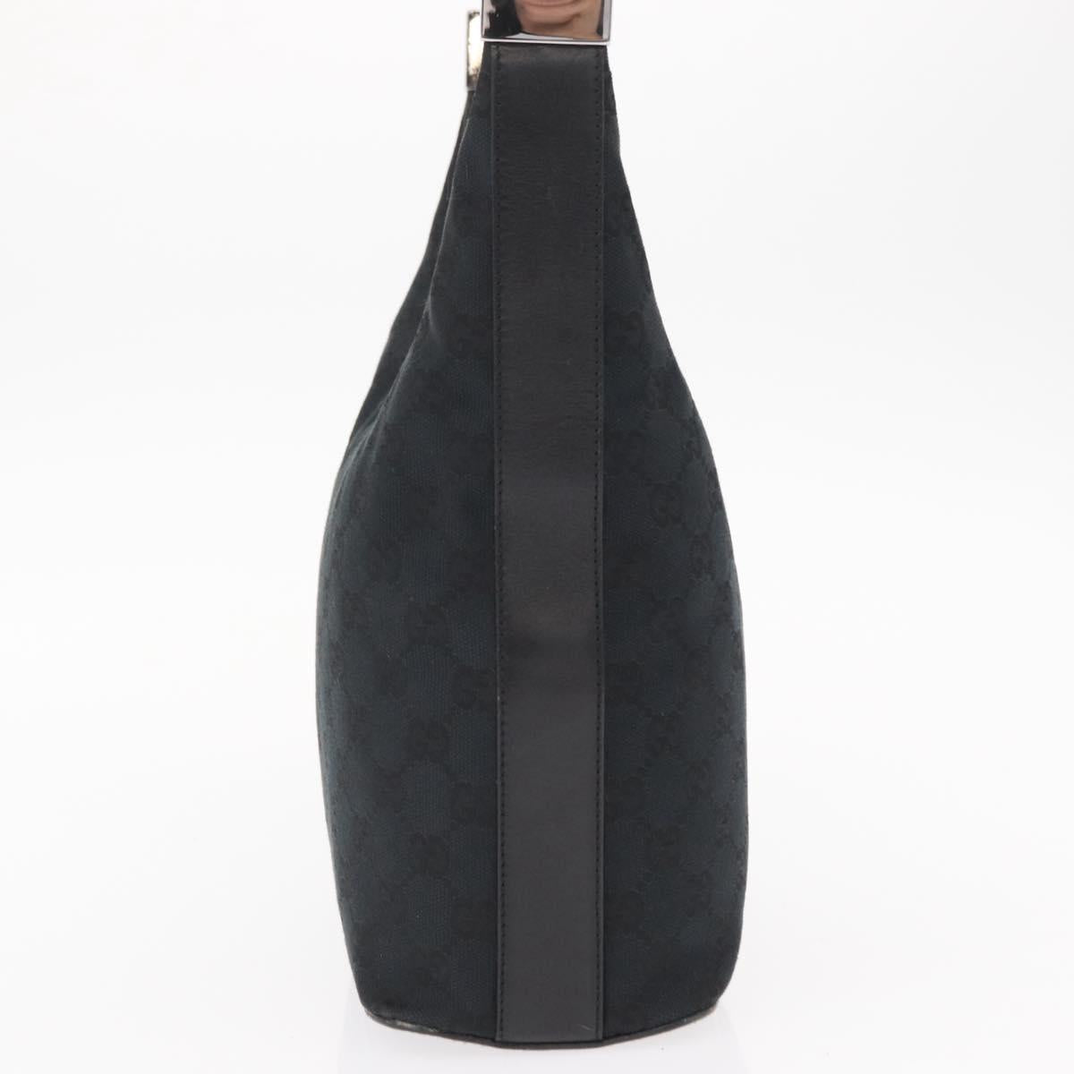 GUCCI GG Canvas Shoulder Bag Black Silver 001 3814 Auth 155222