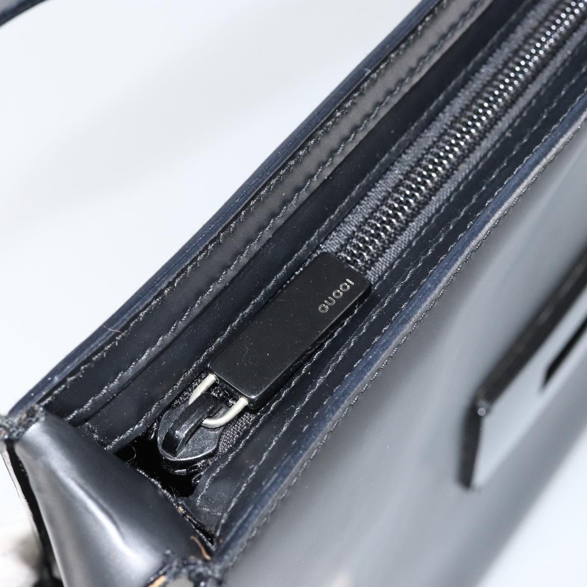 GUCCI Interlocking Hand Bag Leather Black 001 3066 Auth 155223