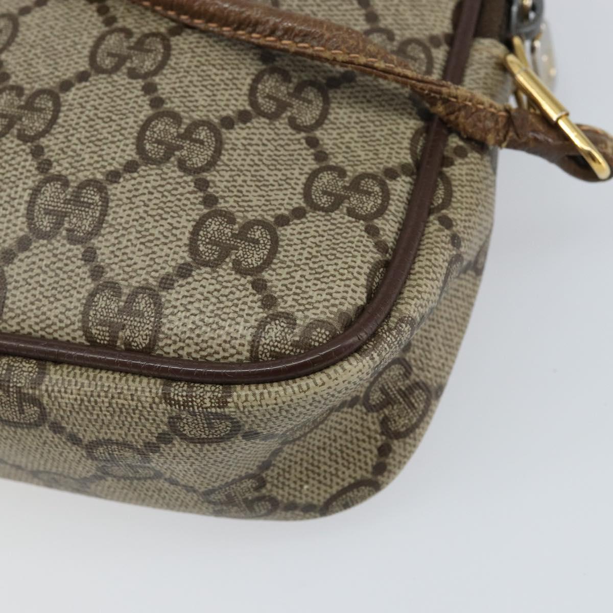 GUCCI GG Supreme Shoulder Bag PVC Beige Gold 97 02 068 Auth 155224