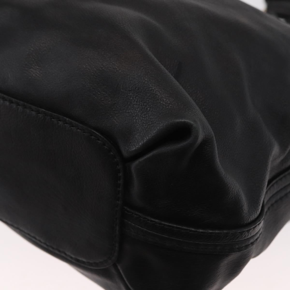 Chloe Elsie Hand Bag Leather 2way Black Gold Auth 155225