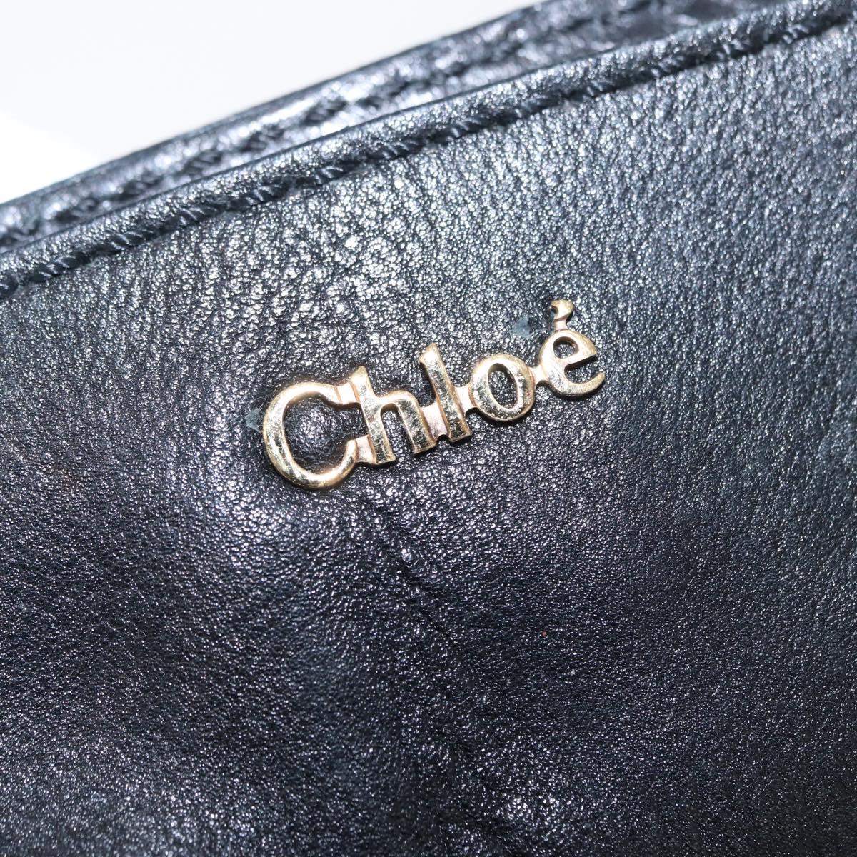 Chloe Elsie Hand Bag Leather 2way Black Gold Auth 155225