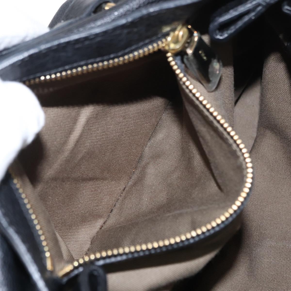Chloe Elsie Hand Bag Leather 2way Black Gold Auth 155225