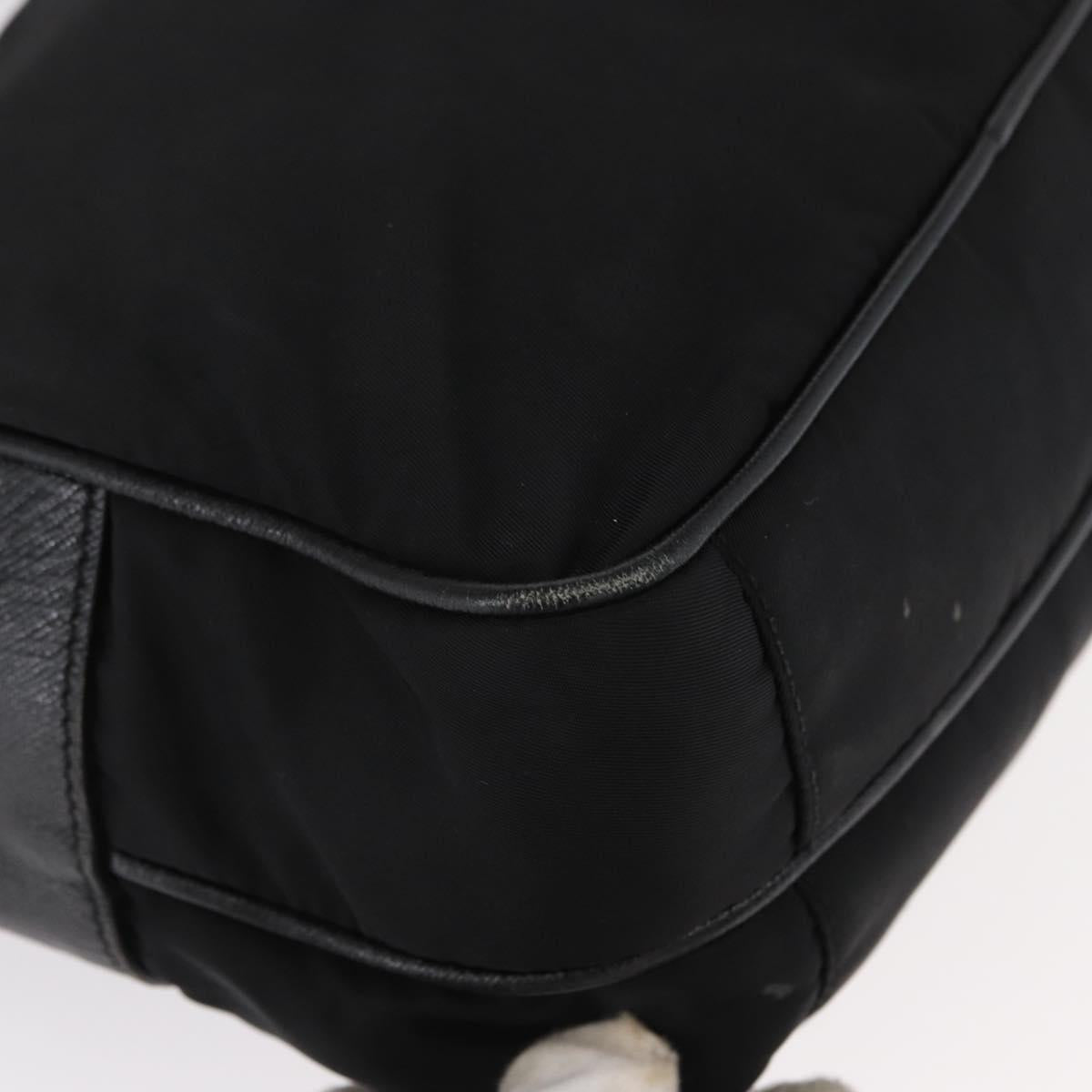 PRADA Shoulder Bag Nylon Black Silver Auth 155226