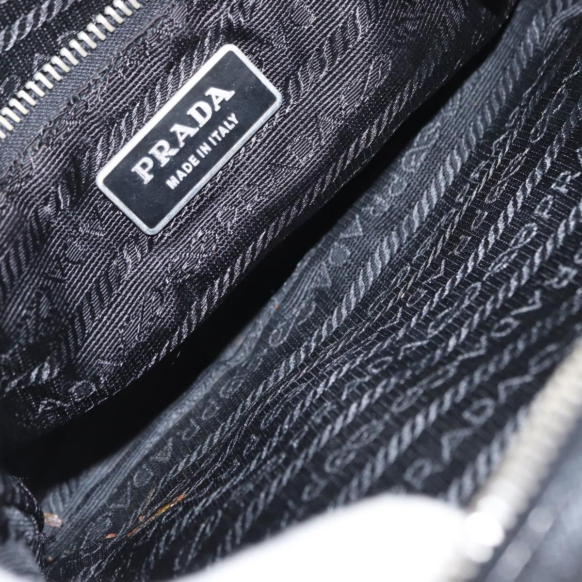 PRADA Shoulder Bag Nylon Black Silver Auth 155226