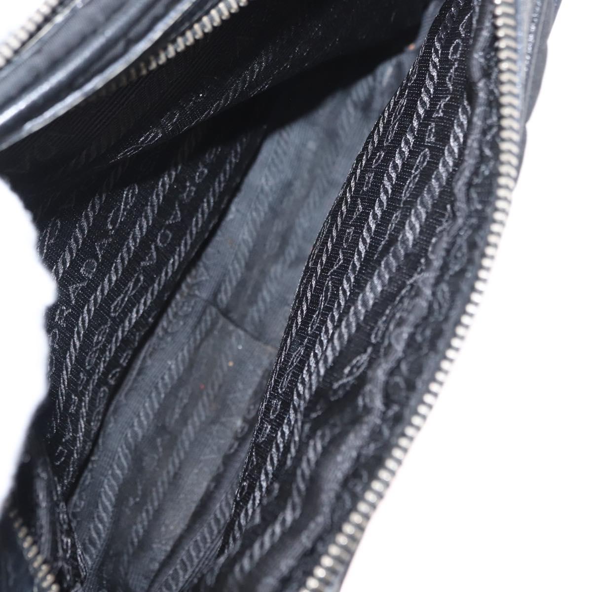 PRADA Shoulder Bag Nylon Black Silver Auth 155226