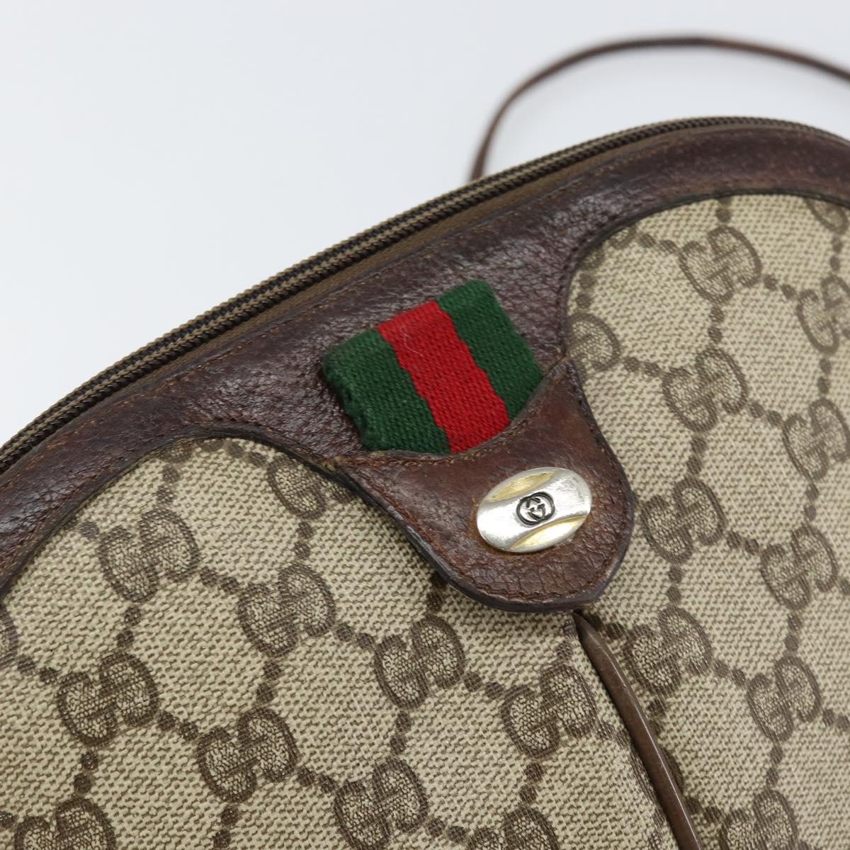 GUCCI GG Supreme Web Sherry Line Shoulder Bag PVC Beige 904 02 047 Auth 155227