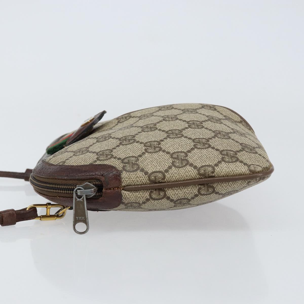 GUCCI GG Supreme Web Sherry Line Shoulder Bag PVC Beige 904 02 047 Auth 155227