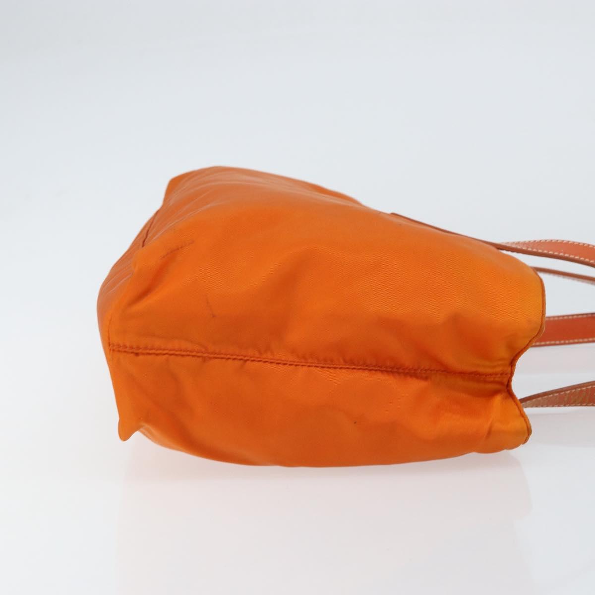 PRADA Tote Bag Nylon Orange Silver Auth 155228