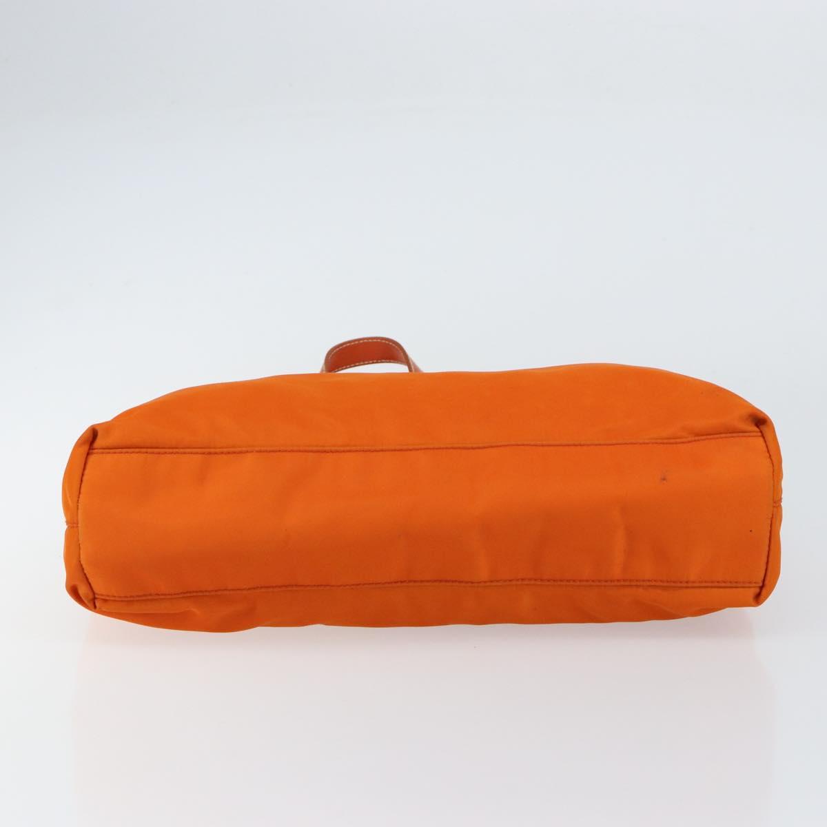 PRADA Tote Bag Nylon Orange Silver Auth 155228