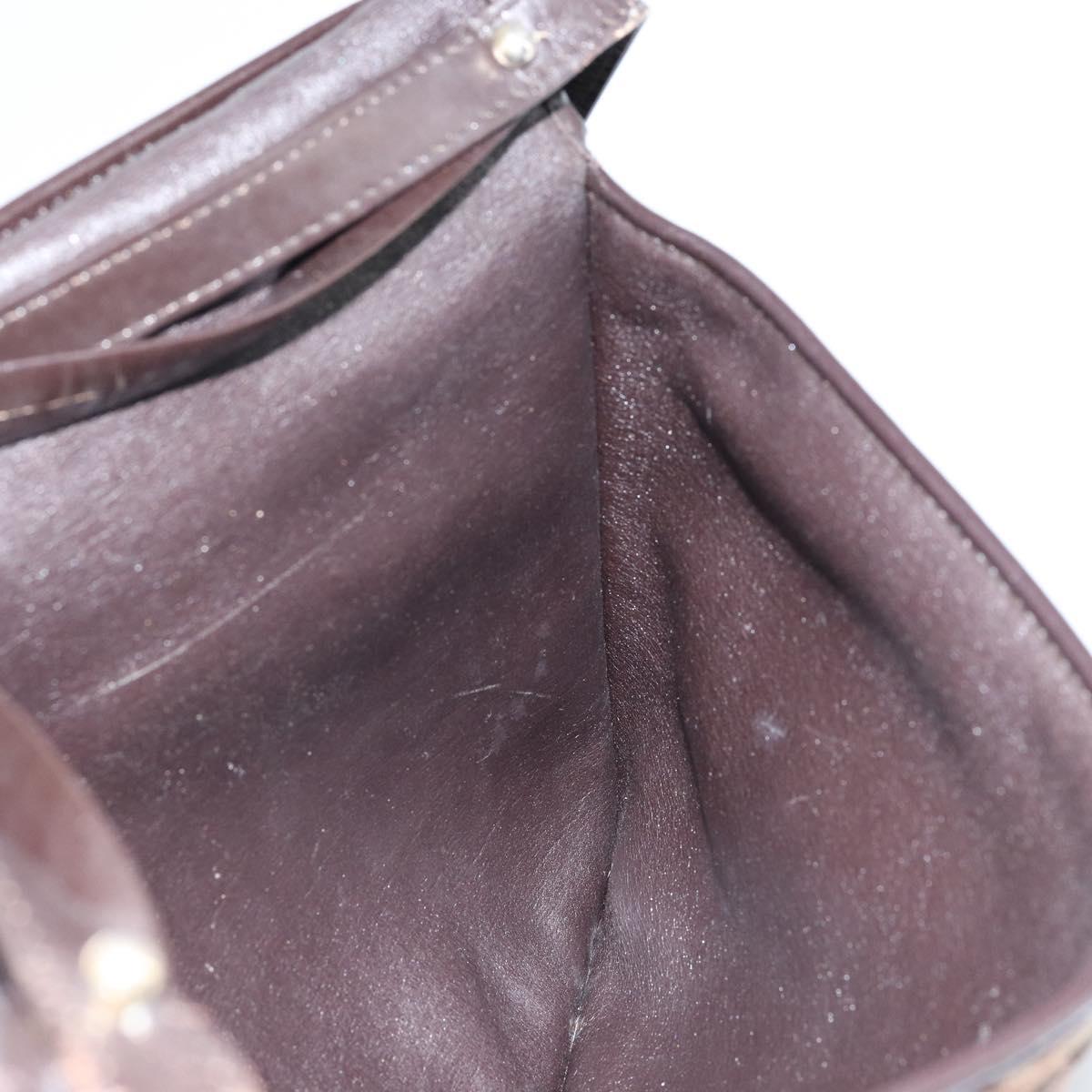 Christian Dior Trotter Canvas Shoulder Bag Beige Gold Auth 155229