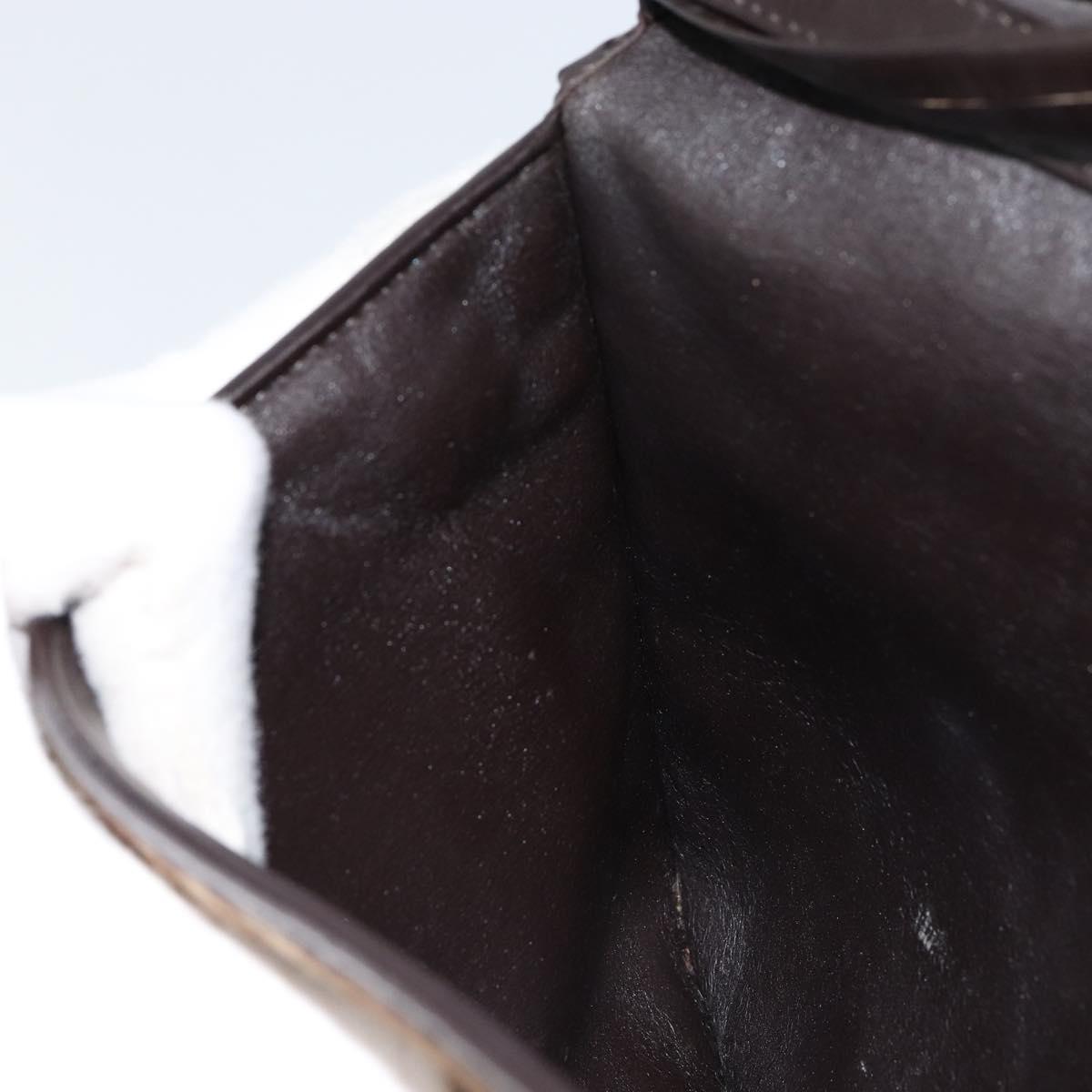 Christian Dior Trotter Canvas Shoulder Bag Beige Gold Auth 155229