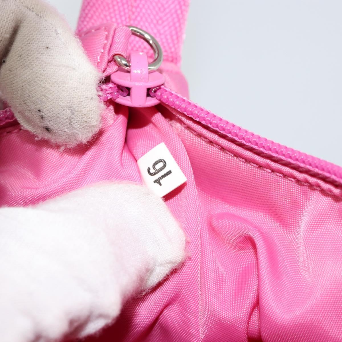 PRADA Hand Bag Nylon Pink Silver Auth 155230V