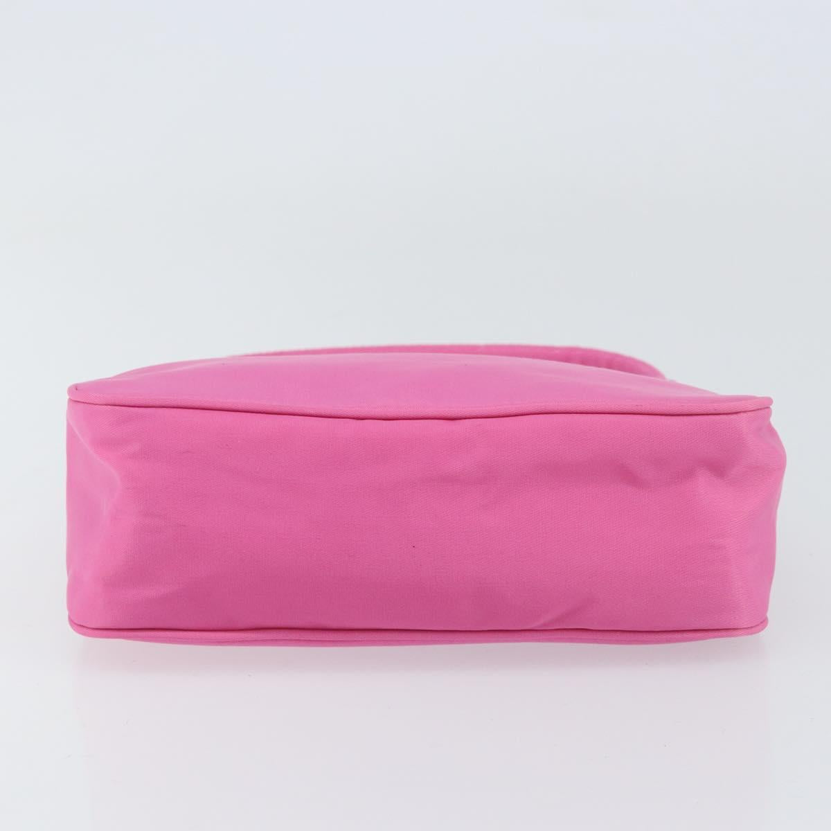 PRADA Hand Bag Nylon Pink Silver Auth 155230V