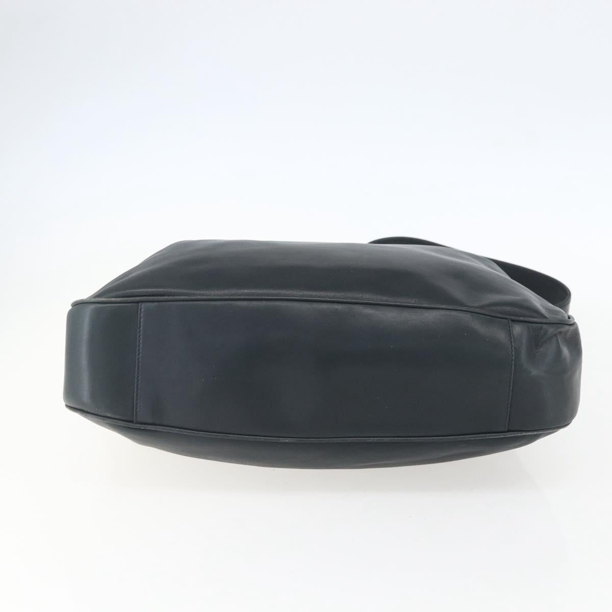 GUCCI Bamboo Hand Bag Leather 2way Black Gold 001 1014 1577 Auth 155231