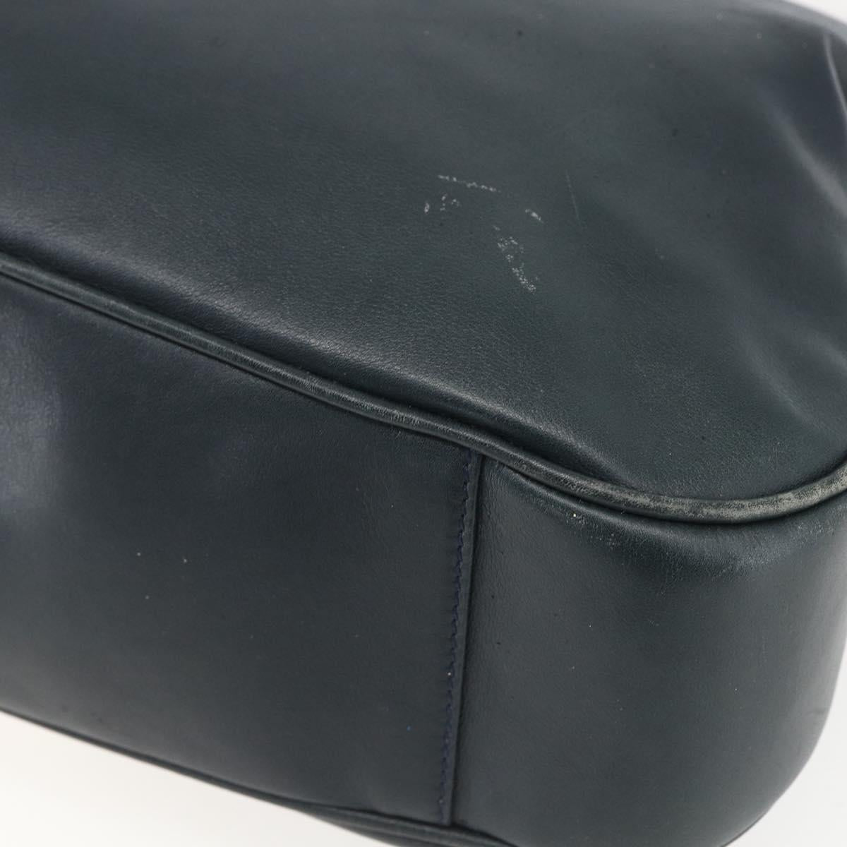 GUCCI Bamboo Hand Bag Leather 2way Black Gold 001 1014 1577 Auth 155231