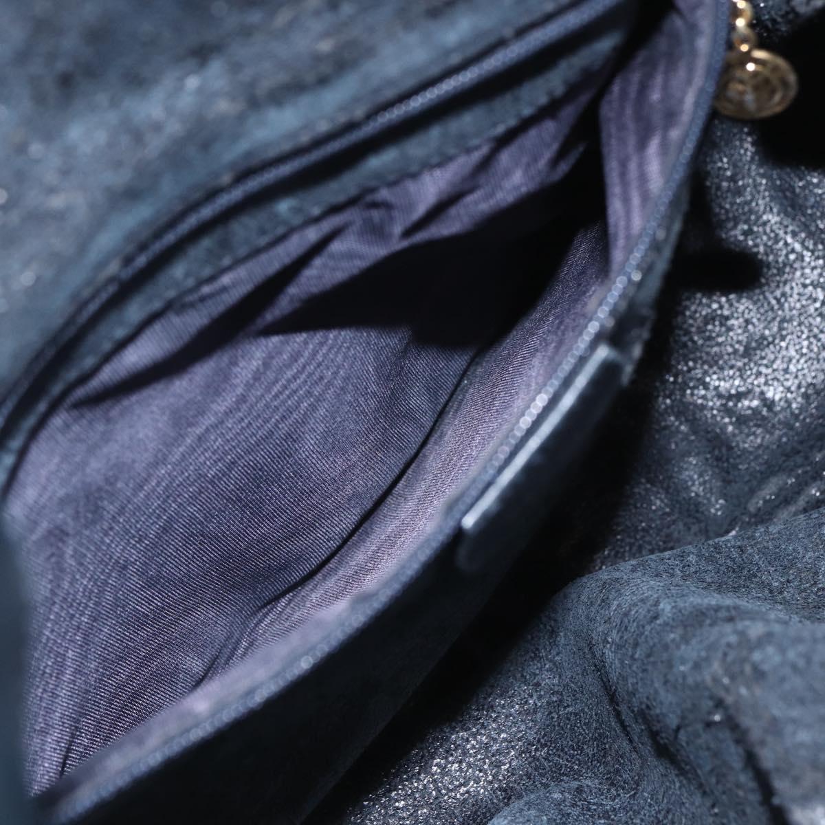 GUCCI Bamboo Hand Bag Leather 2way Black Gold 001 1014 1577 Auth 155231