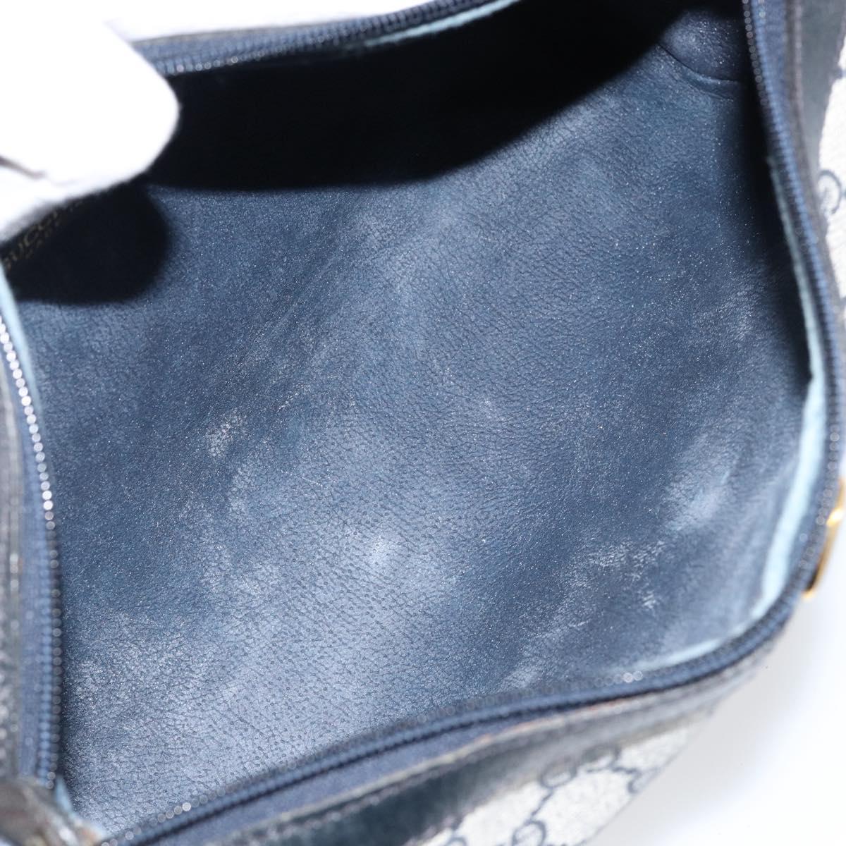 GUCCI GG Supreme Sherry Line Shoulder Bag PVC Red Navy 41 004 4464 Auth 155232