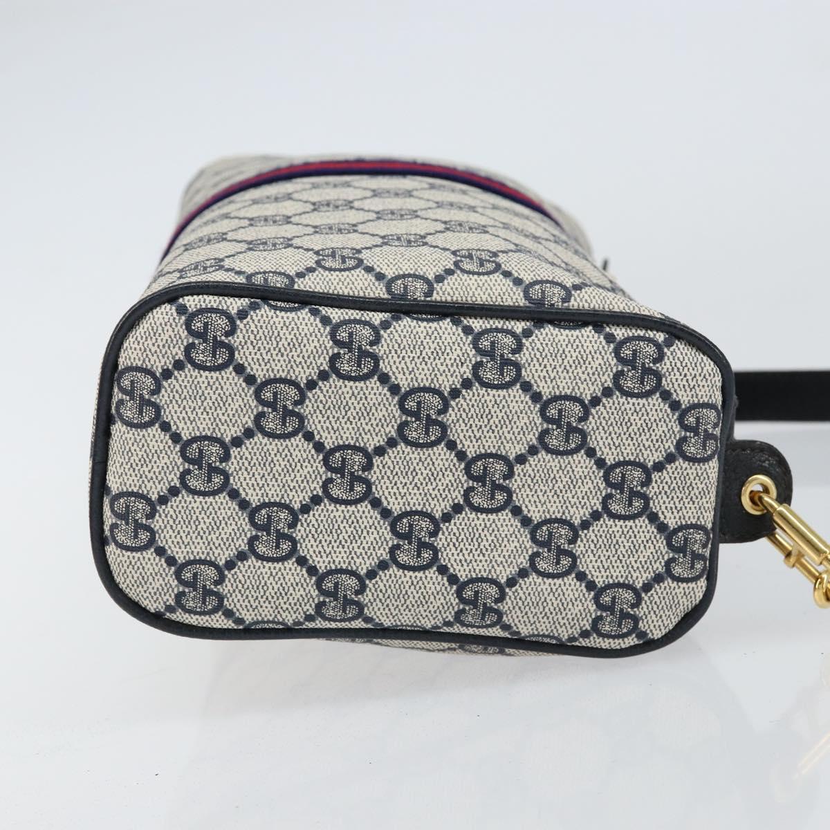 GUCCI GG Supreme Sherry Line Shoulder Bag PVC Red Navy 41 004 4464 Auth 155232