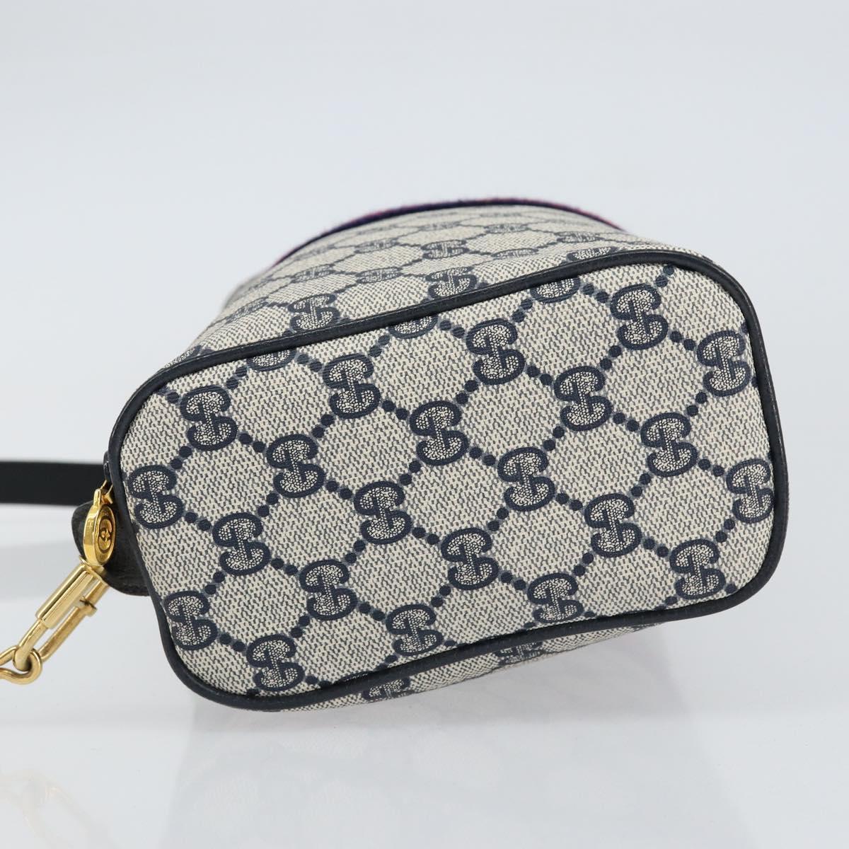 GUCCI GG Supreme Sherry Line Shoulder Bag PVC Red Navy 41 004 4464 Auth 155232