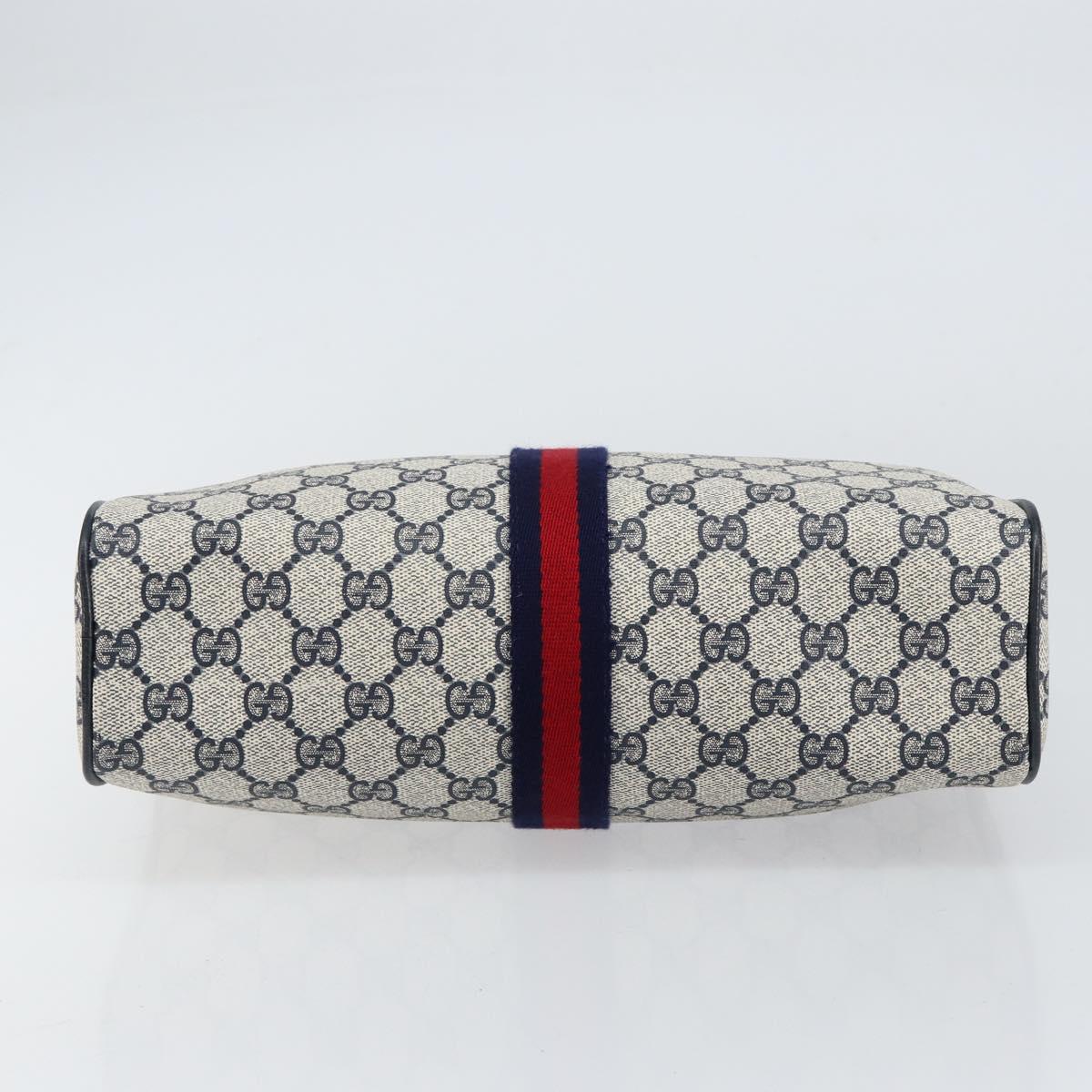 GUCCI GG Supreme Sherry Line Shoulder Bag PVC Red Navy 41 004 4464 Auth 155232