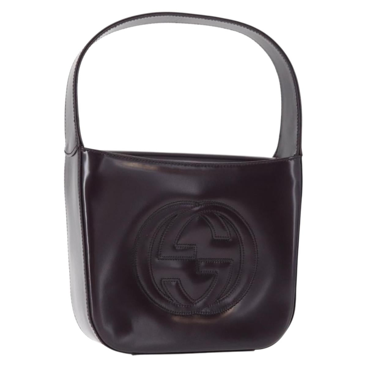 GUCCI Shoulder Bag Enamel Black 007 2023 0249 Auth 155233