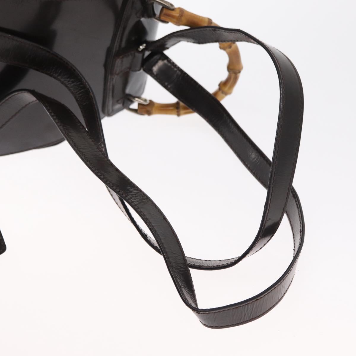 GUCCI Bamboo Mini Backpack Nylon Black Silver 003 1705 0030 Auth 155239