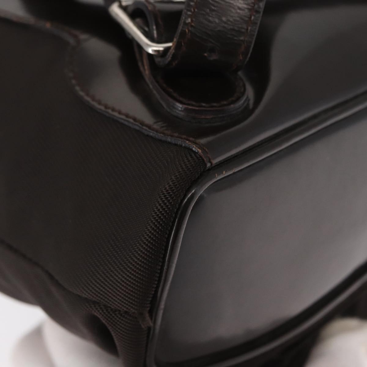 GUCCI Bamboo Mini Backpack Nylon Black Silver 003 1705 0030 Auth 155239