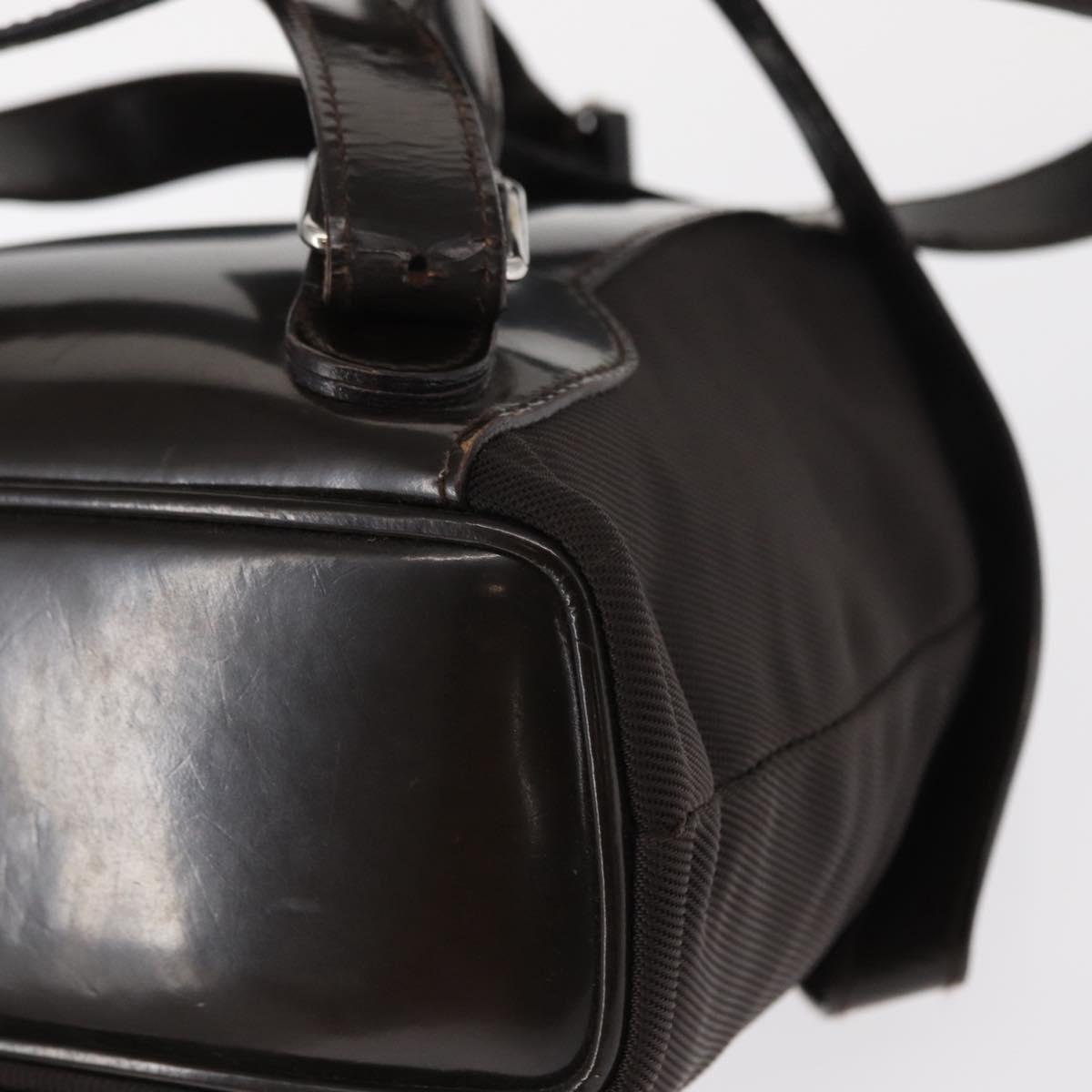 GUCCI Bamboo Mini Backpack Nylon Black Silver 003 1705 0030 Auth 155239