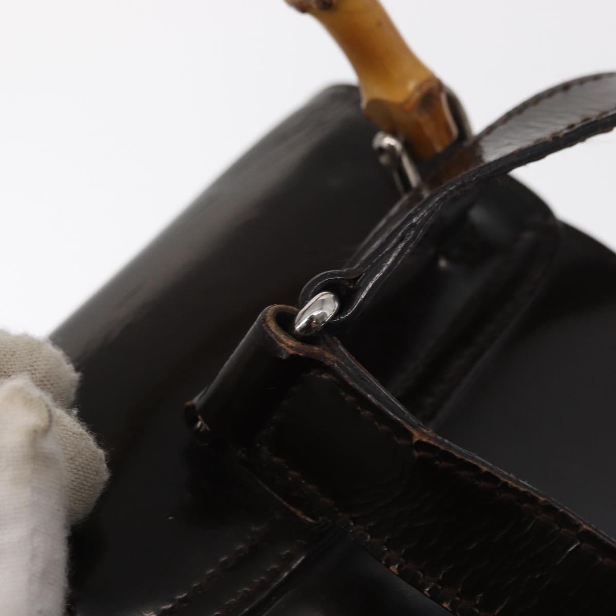 GUCCI Bamboo Mini Backpack Nylon Black Silver 003 1705 0030 Auth 155239