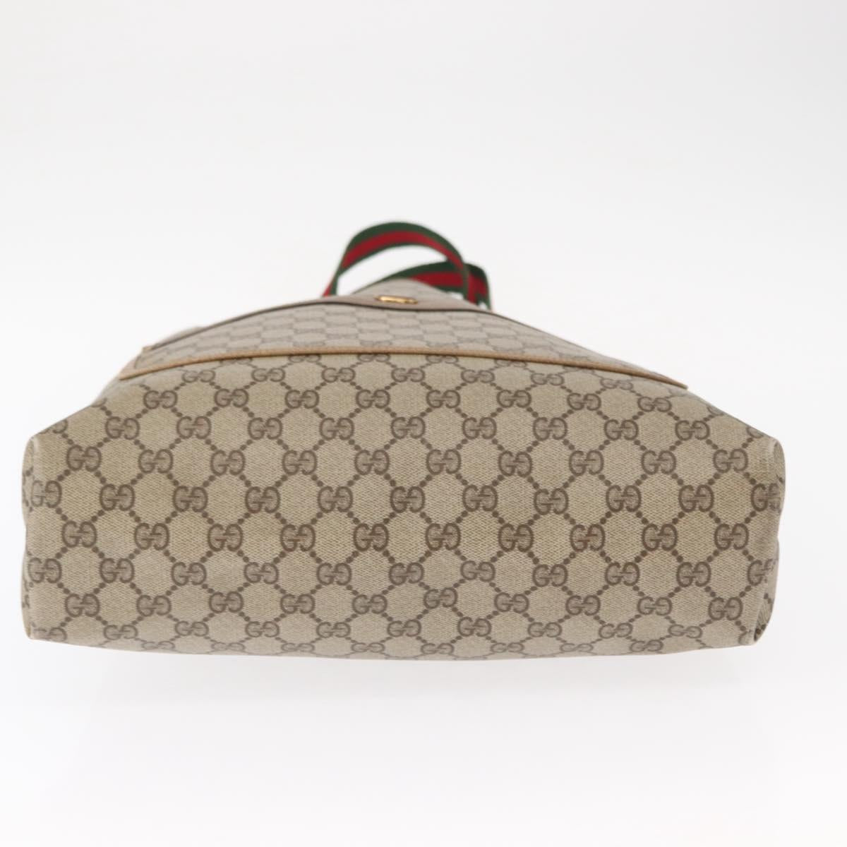 GUCCI GG Supreme Web Sherry Line Bag PVC Beige Red Green 02 003 53 Auth 155240