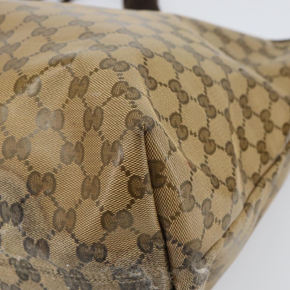 GUCCI GG Crystal Tote Bag Coated Canvas Brown 257298 Auth 155244