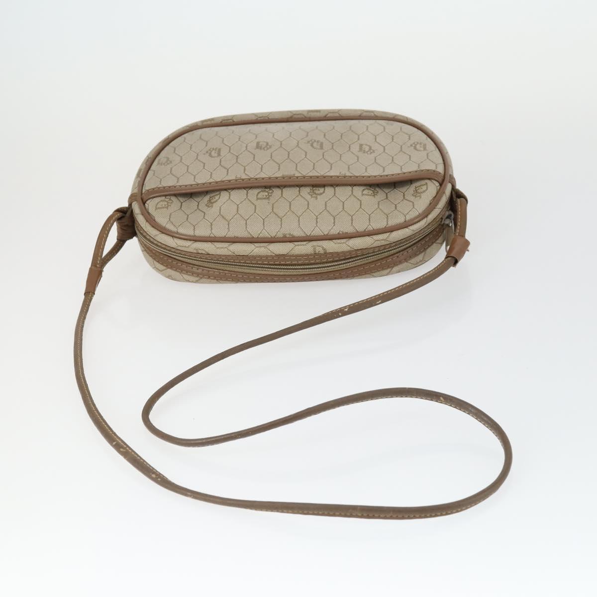 Christian Dior Trotter Honeycomb Canvas Bag PVC 2 Set Navy Beige Auth 155247
