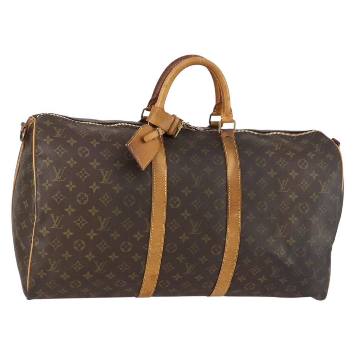 LOUIS VUITTON Monogram Keepall Bandouliere 55 Boston Bag M41414 LV Auth 155269